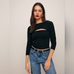 EUC Reformation Maddy Cashmere Sweater Set Black Size L